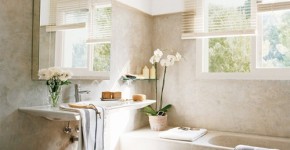 Để giảm bớt sự nặng nề do thế xấu này, bạn có thể trang trí phòng tắm tươi sáng hơn.